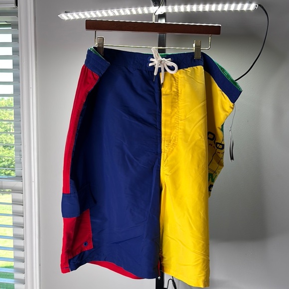 Polo Ralph Lauren Classic Red and Blue Block Board Shorts with Size 4XLT - Picture 3 of 8